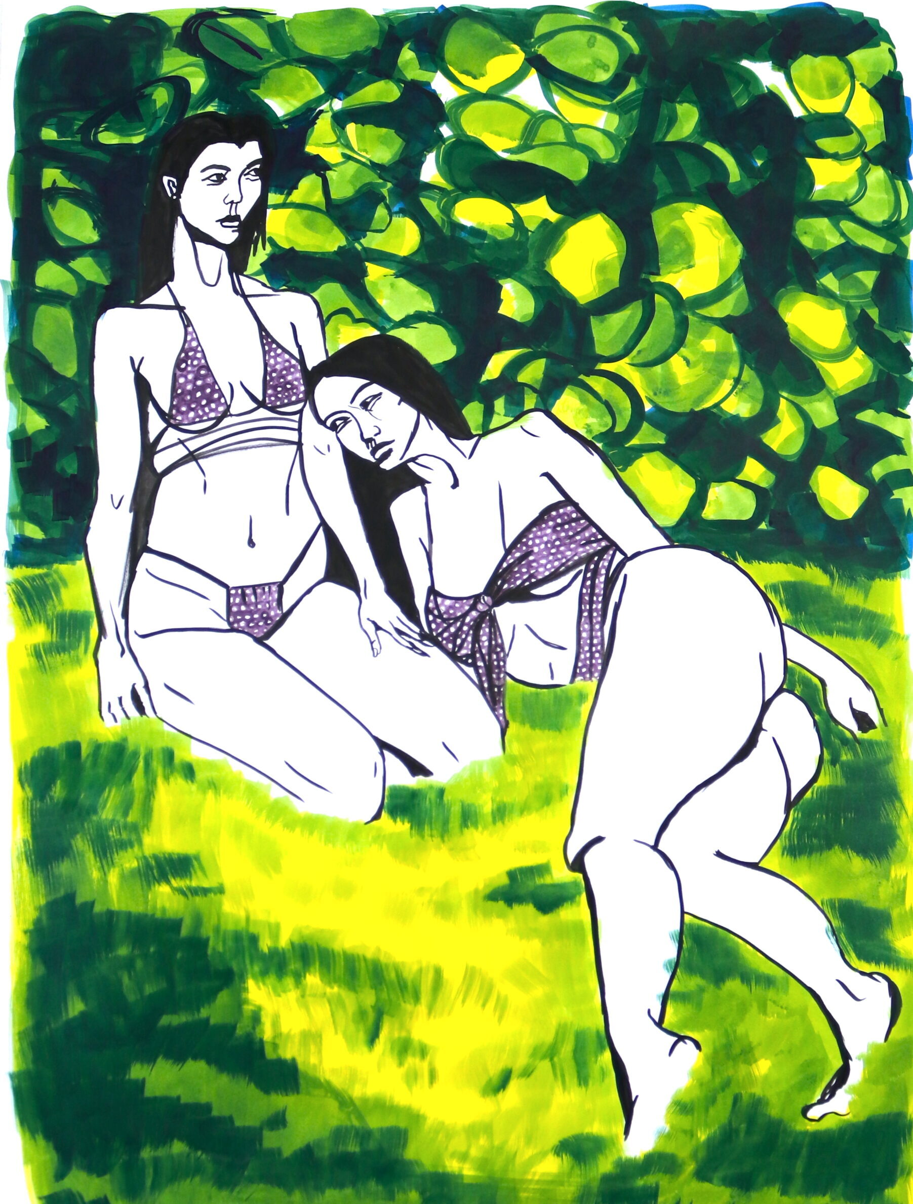 Kourtney&Friend:Assistant, ink on paper, 101×72 cm