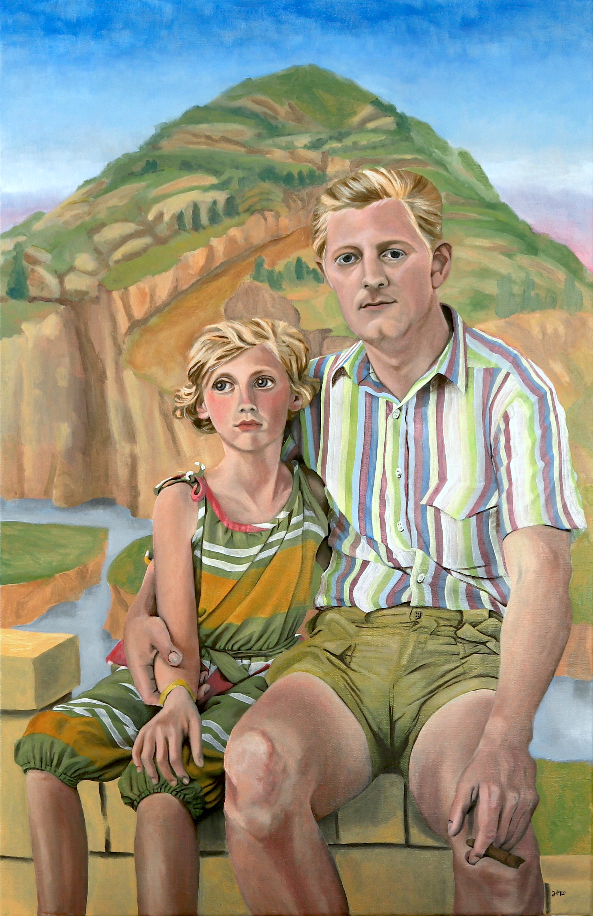 Child & Father, oil on canvas, 100×65 cm