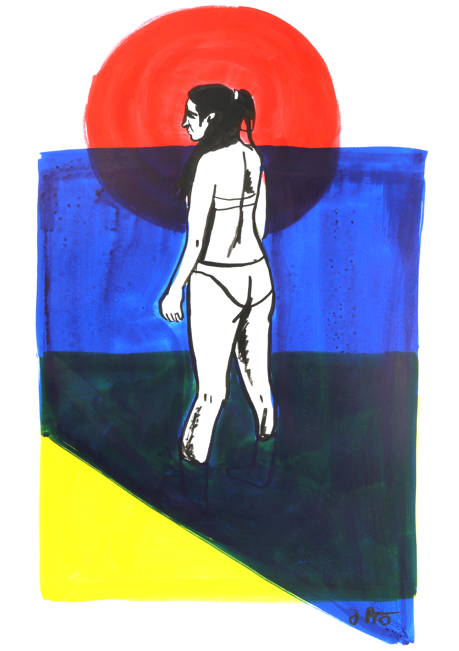 Get into water III, ink on paper, 59,4×42 cm