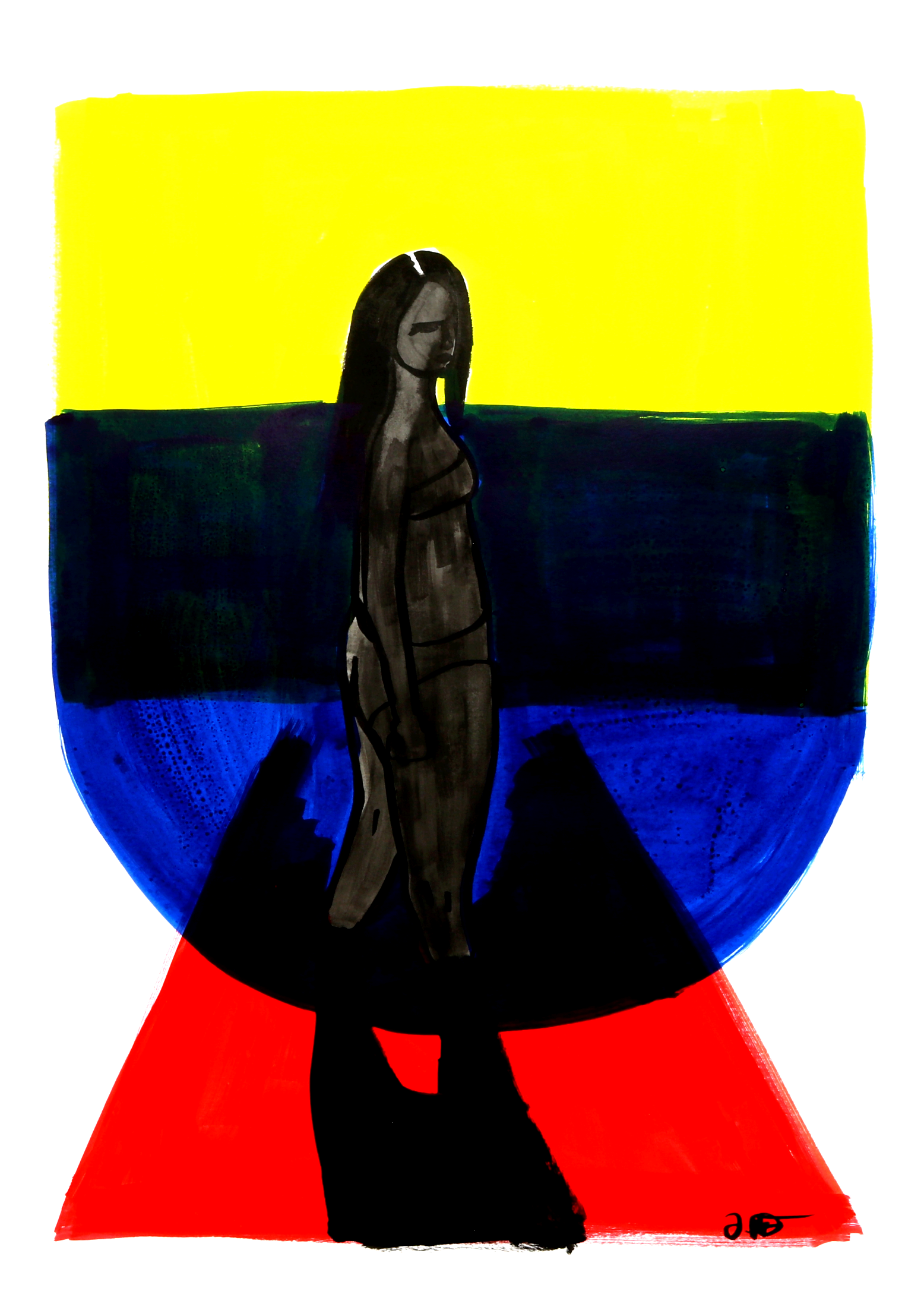 Get into water II, ink on paper, 59,4×42 cm